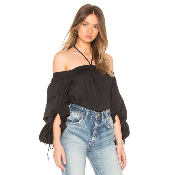 Rebecca Minkoff Tilda Blouse in Jet Black - Picture 1 of 12